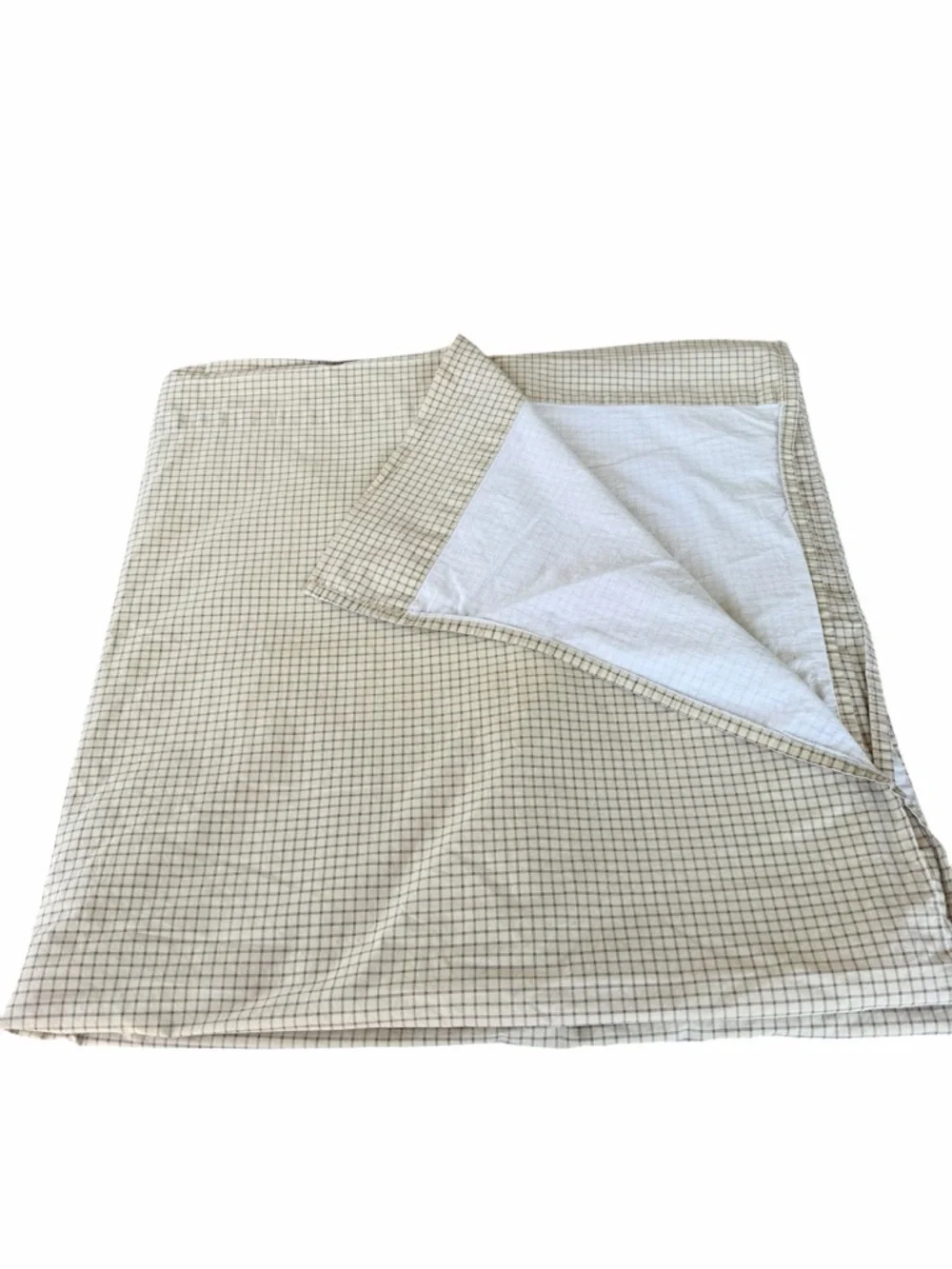 VTG Ralph Lauren Chaps Bramble Tattersall Neutral Plaid 2-Piece King Sheet Set